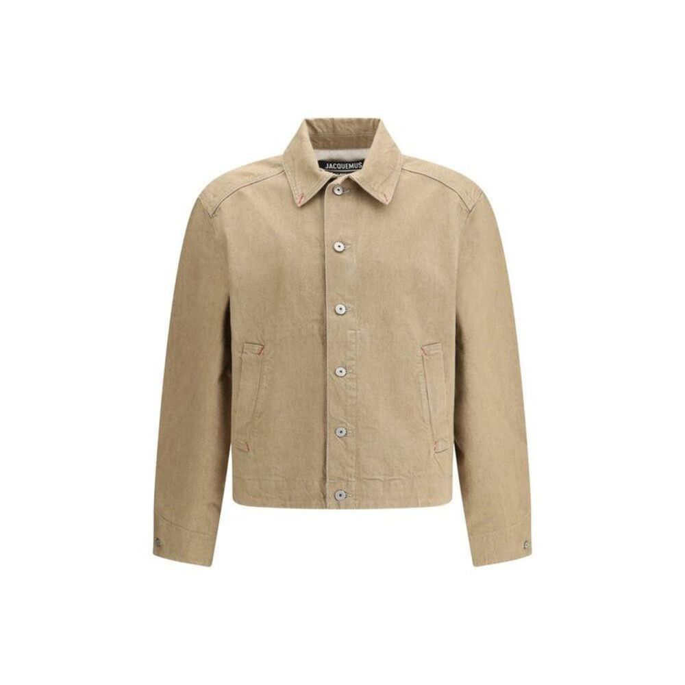 Jacquemus Cotton Denim Jacket Men Beige Jackets